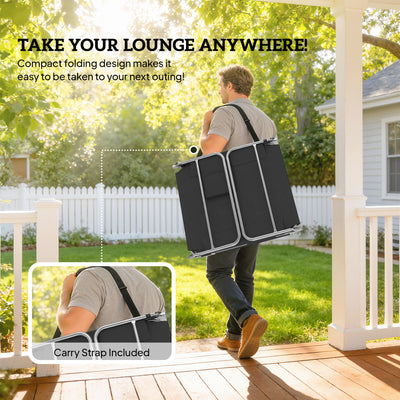 Outsunny 5-Position Adjustable Sun Loungers Set of 2 with Reading Hole and Side Pocket, Black 