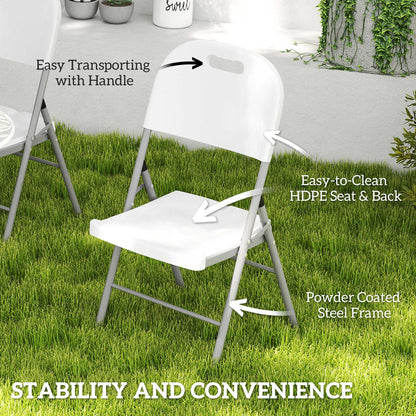 Outsunny Set of Two Foldable Outdoor Chairs - White 
