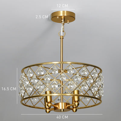 HOMCOM 51 Crystallite Four-Bulb Chandelier - Gold-Tone 
