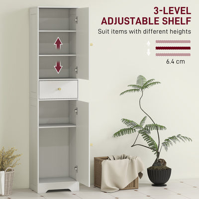HOMCOM Tall Bathroom Cabinet with Arched Doors - White 