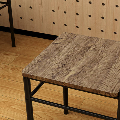 HOMCOM Modern Dining Table Set for 4, Space-Saving 5 Pieces Kitchen Table Set with Rectangle Table and Steel Frame, Oak 