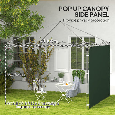 Outsunny 195 x 295cm Replacement Gazebo Sidewall - Green 