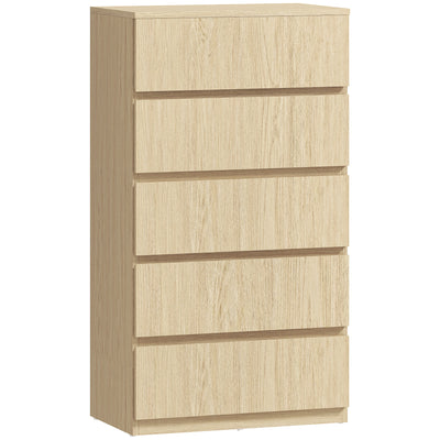 HOMCOM Chest of Drawers, 5-Drawer Storage Cabinets, Modern Dresser, Storage Drawer Unit for Bedroom 