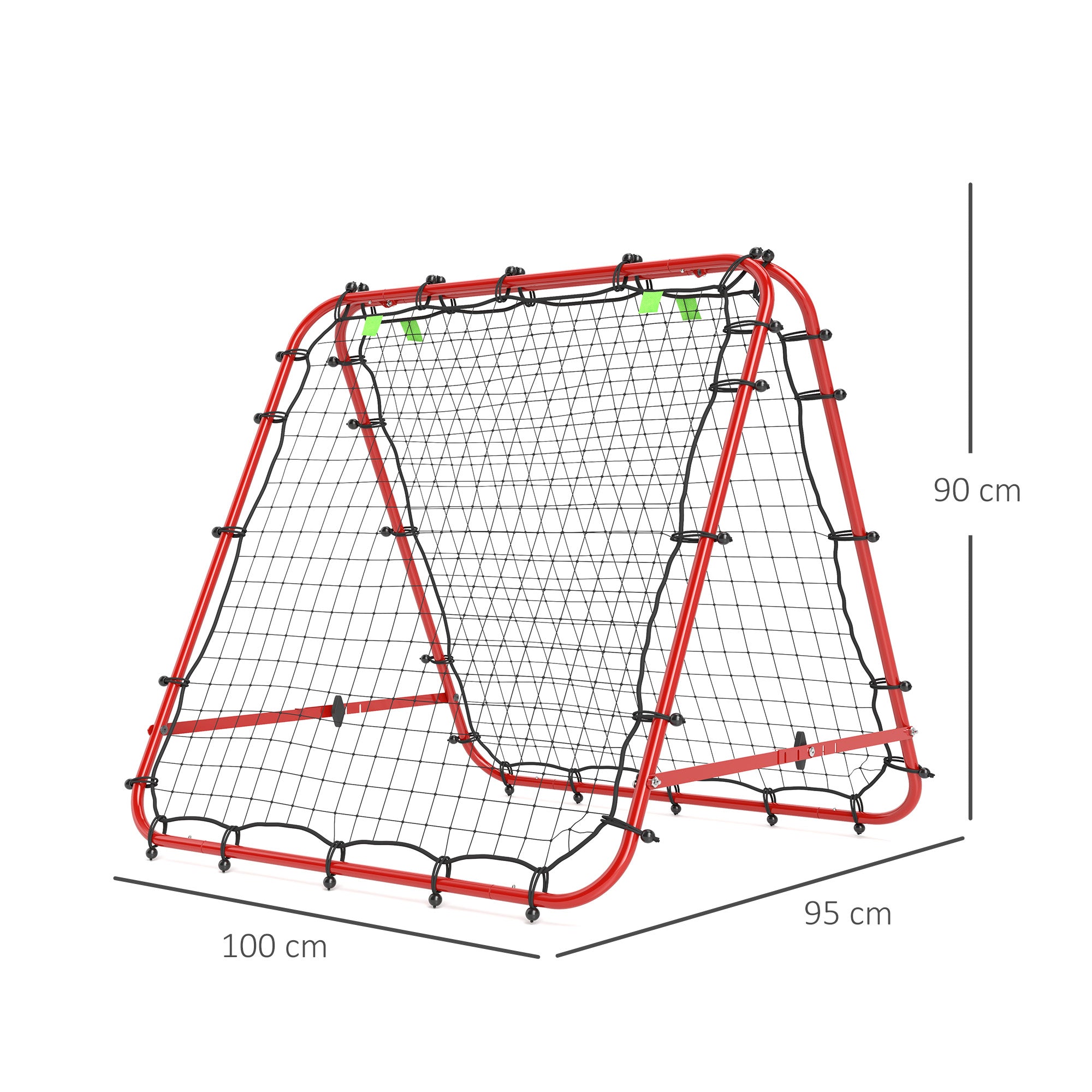 HOMCOM Double Sided Football Rebounder Net, Football Rebound Goal with Five Adjustable Angles, Red 