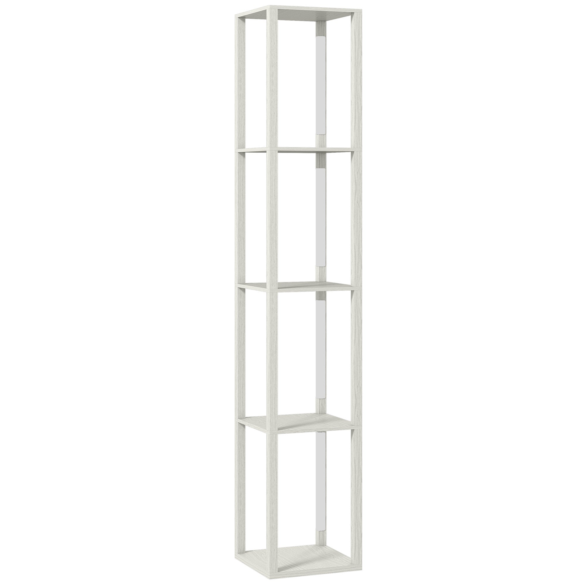 HOMCOM Floor Lamp with Shelves and 3 Brightness Levels - Oak 