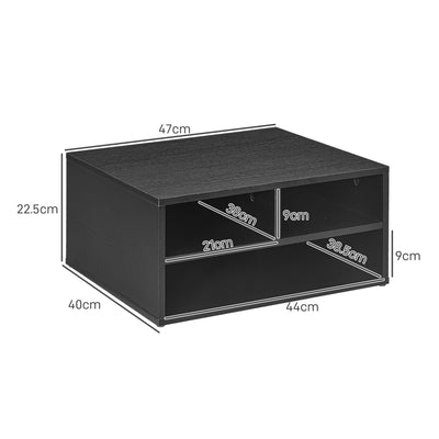 HOMCOM Three-Compartment Printer Storage Cabinet - Black 
