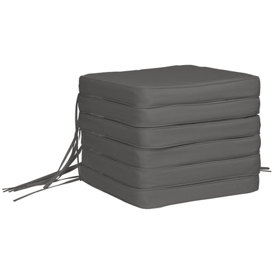 Outsunny Set of 6 Pcs Chair Cushion, 42Lx42Wx5T cm-Grey 