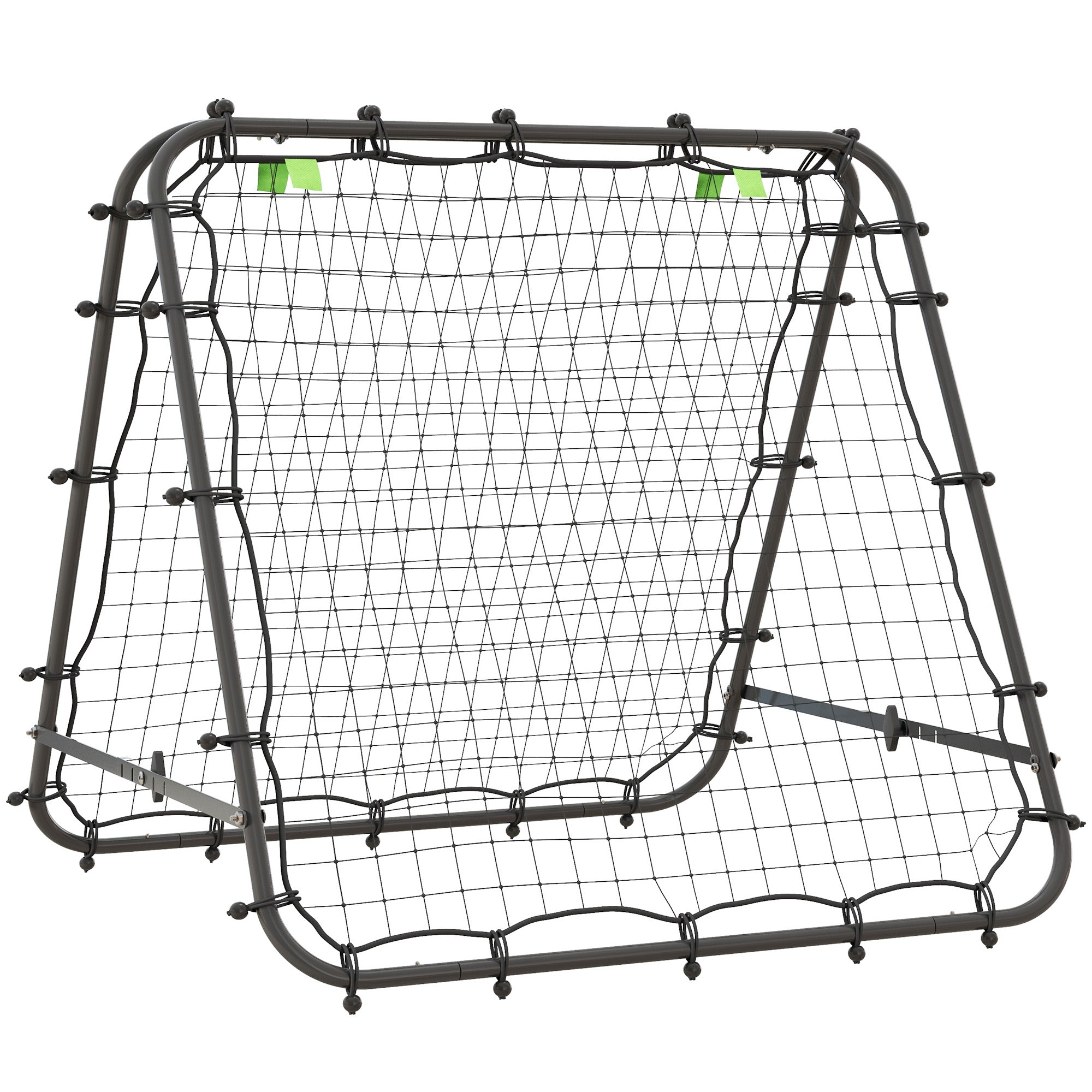 HOMCOM Double Sided Football Rebounder Net, Football Rebound Goal with Five Adjustable Angles, Black 