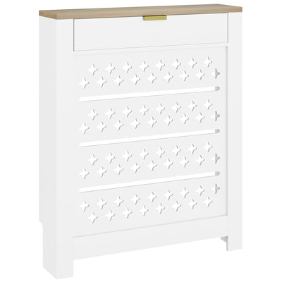 HOMCOM 78 x 19 cm Minimal Radiator Cover, with Drawer - White