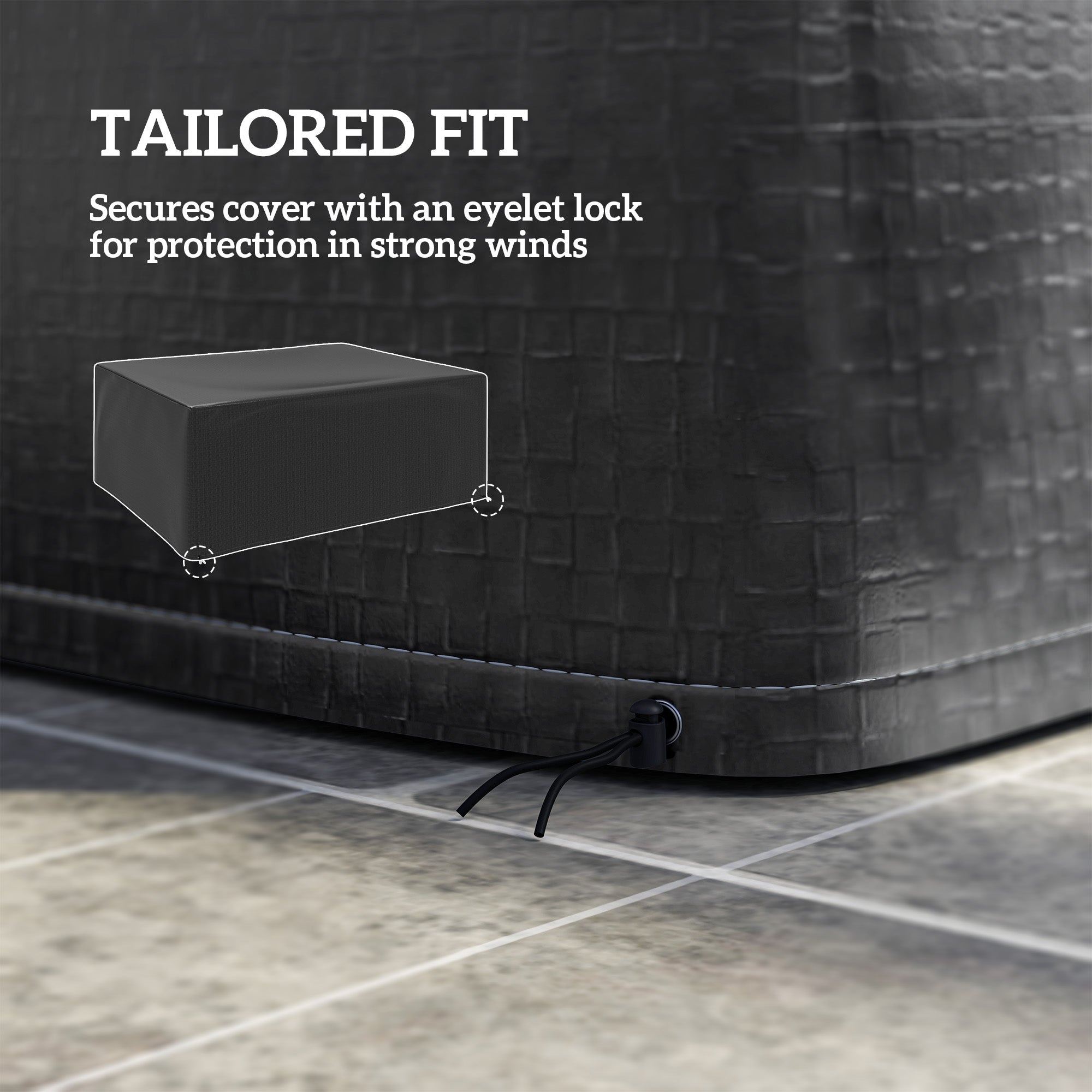 Outsunny Garden Furniture Cover, Waterproof Anti-UV Large Protective Patio Set Covers, 235 x 190 x 90cm, Black 