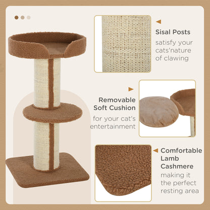 PawHut 91cm Cat Tower Scratching Posts Cat Tree for Indoor Cats Kitten Activity Centre Brown 