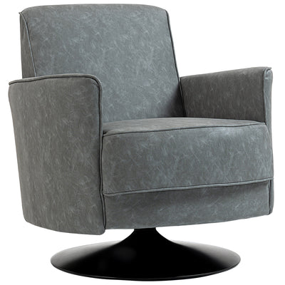 HOMCOM Upholstered Swivel Accent Chair with Thick Padding, Grey 