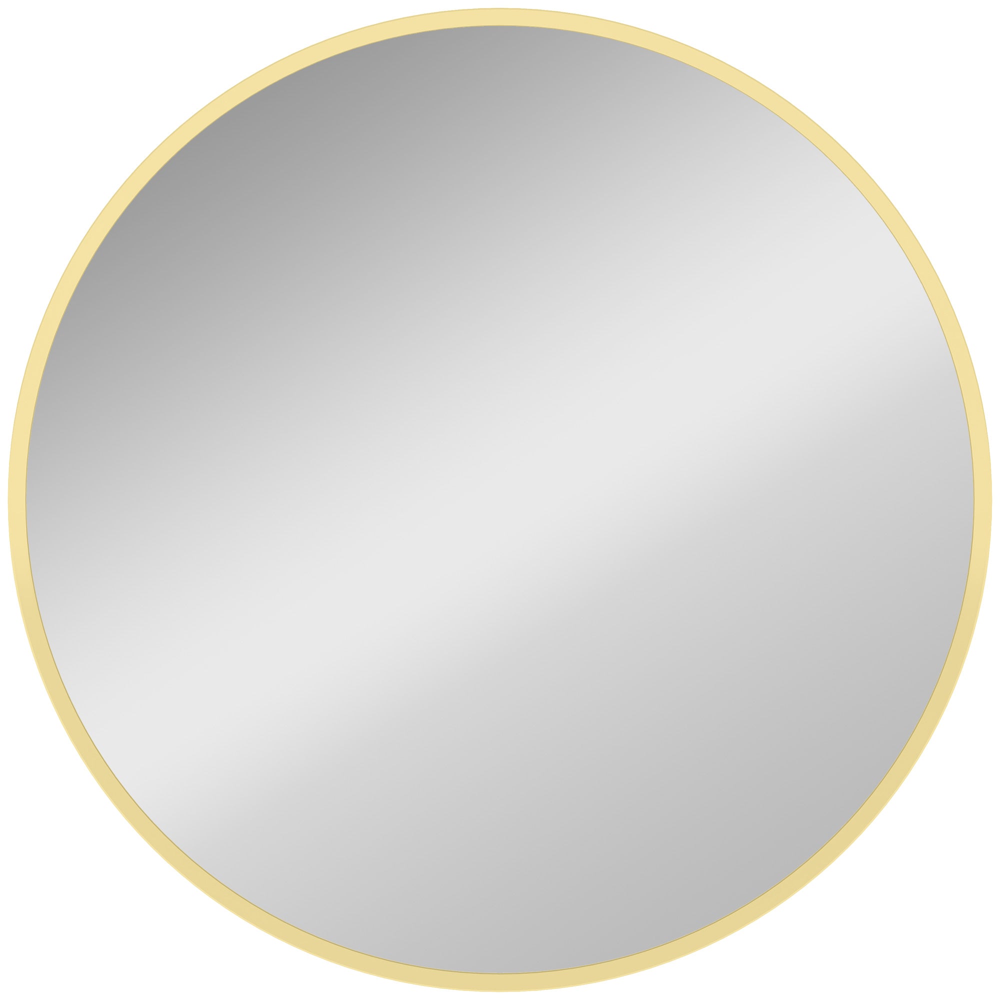 HOMCOM 61cm Decorative Wall Mirror for Bedroom Living Room, Modern Round Bathroom Mirror for Home Decor, Gold Tone 