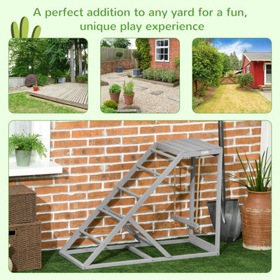 PawHut Wooden Chicken Coop Toy with Swing, Ladder, Platform, Grey 