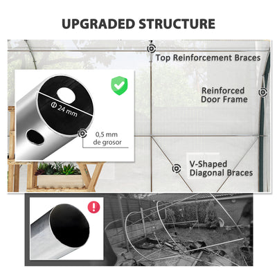 Outsunny 3 x 2(m) Walk-In Tunnel Greenhouse, with Accessories - White 