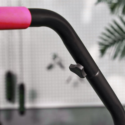 HOMCOM 40" Foldable Mini Fitness Trampoline, with Adjustable Foam Handle, Pink 