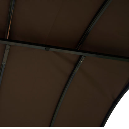 Outsunny Metal Smoking Gazebo Marquee Garden Patio BBQ Tent Grill Canopy Awning Shelter - Coffee 