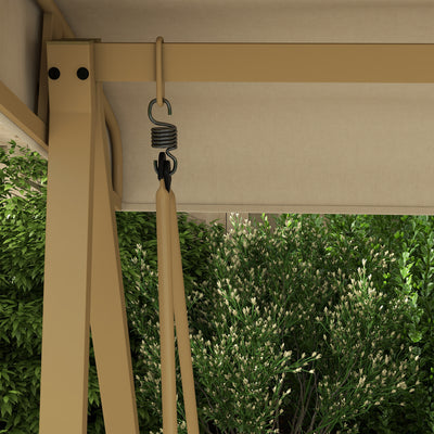Outsunny Three-Seat Garden Swing Chair, with Adjustable Canopy - Beige 