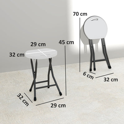 Outsunny Set of Four Folding Carry Stools - White 