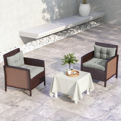 Outsunny 2-Piece Seat Cushions Back Pillows Replacement, Patio Chair Cushions Set for Indoor Outdoor, Light Grey 