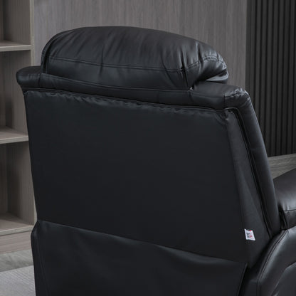HOMCOM Power Lift Chair Recliner for Elderly, Electric Recliner Chair, Overstuffed Faux Leather Riser and Reclining Armchair with Remote Control, Side Pockets, for Living Room, Black