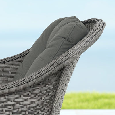 Outsunny Four-Piece Rattan Set, with Glass-Top Table - Light Grey 