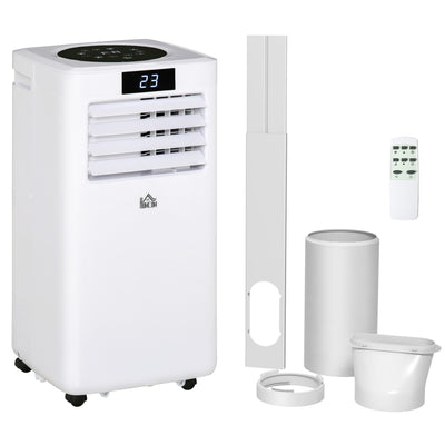 HOMCOM 10000 BTU Air Conditioning Unit, 3-in-1 Portable Air Conditioner, Dehumidifier, Cooling Fan with Remote Control, Digital Display, 2 Speeds, 24H Timer, Window Venting Kit, 22m\'c2\'b2 