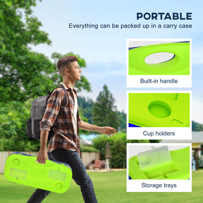 SPORTNOW Portable Badminton Net Set w/ Volleyball Net, Rackets, Shuttlecocks 