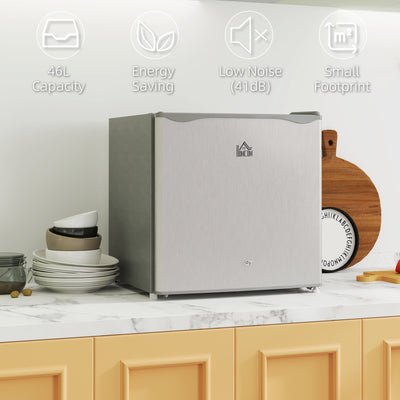 HOMCOM 46 Litre Lockable Countertop Fridge - Grey 