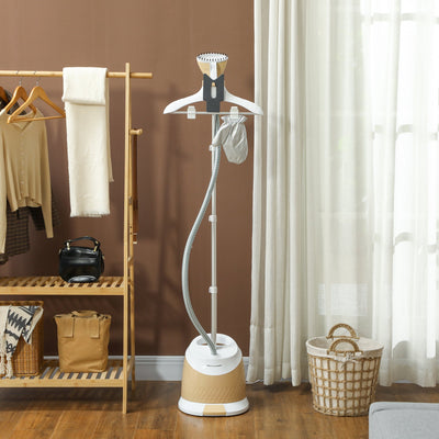 HOMCOM 1800W Standing Clothes Steamer, with Accessories - Grey 