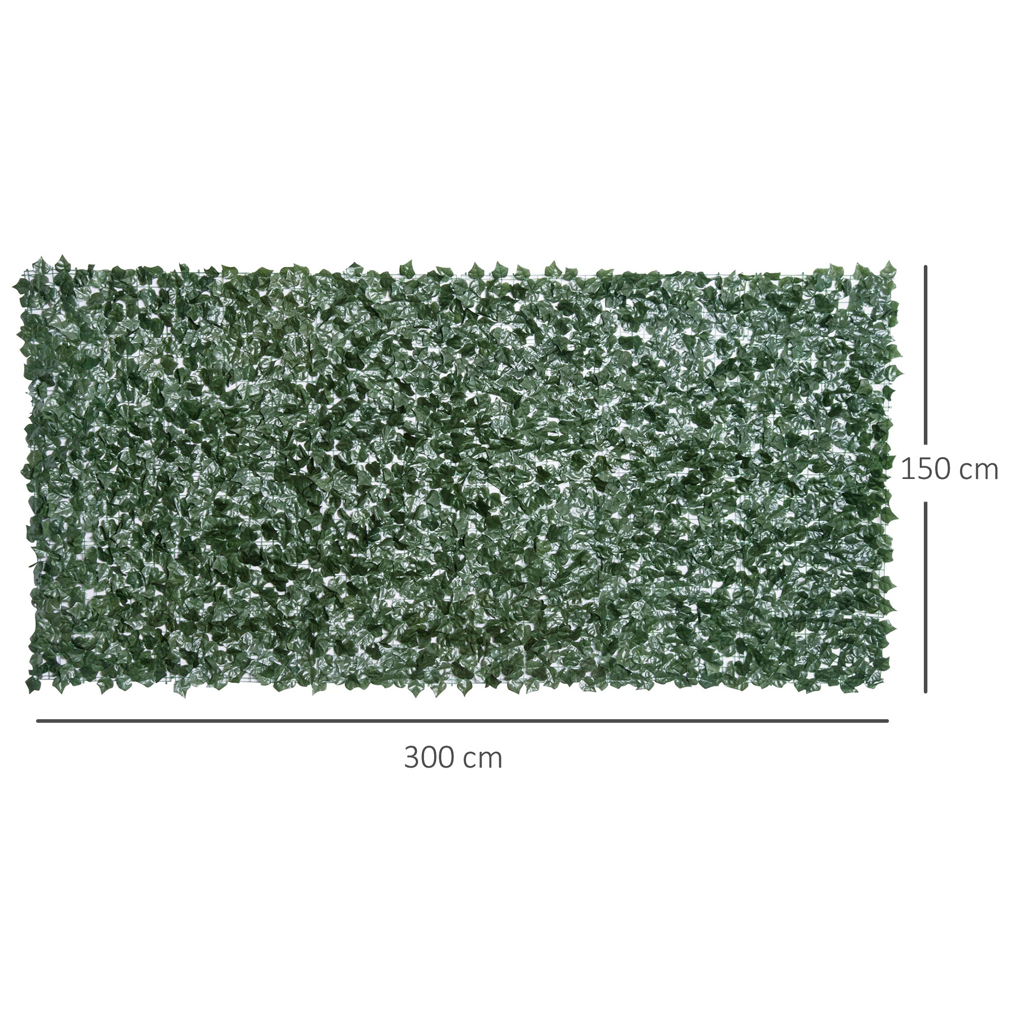 Outsunny 1-Piece Artificial Leaf Hedge Screen Privacy Fence Panel for Garden Outdoor Indoor Decor, Dark Green, 3M x 1.5M 