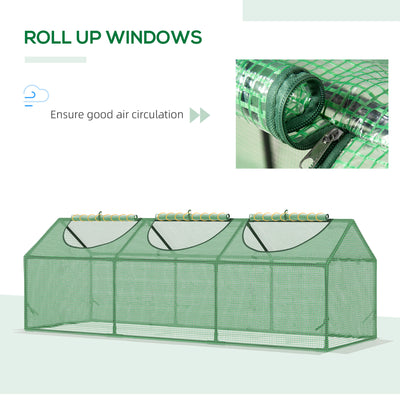 Outsunny Mini Greenhouse, Small Plant Grow House for Outdoor with Durable PE Cover, Observation Windows, 180 x 60 x 60 cm, Green 