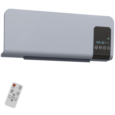 HOMCOM 2000W Wall Mounted Heater, 18-45°C Temperature, Grey 