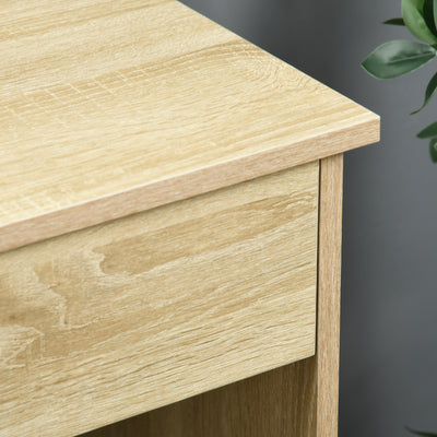 HOMCOM Computer Desk, Home Office Desk with Lockable Drawer, Storage Shelf for Study Bedroom, 110 x 50 x 76 cm, Oak 