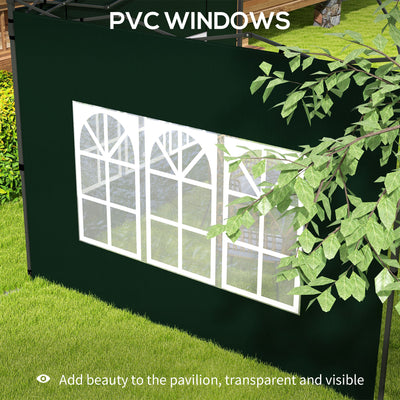 Outsunny Set of Two 3 x 3m Gazebo Frame Replacement Walls - Green 