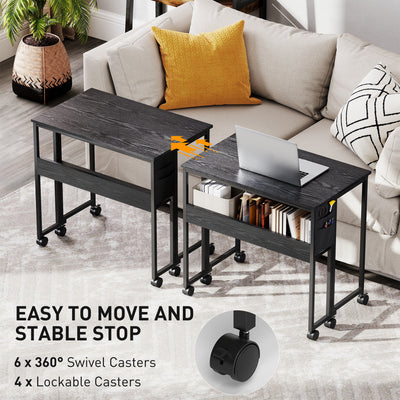 HOMCOM 80 cm Drop Leaf Writing Work Desk - Black 