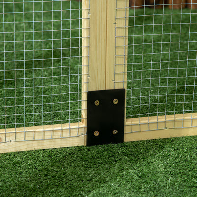 PawHut Large Chicken Run, Wooden Chicken coop, with Combinable Design - Natural Wood Finish 
