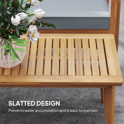 Outsunny 4-Piece Wooden Garden Furniture Set with Cushions - Teak 