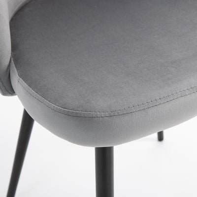 HOMCOM Dining Chairs Set of 2 Contemporary Design for Office Dining Kitchen with Soft Fabric Seat and Back Living Room, Grey 