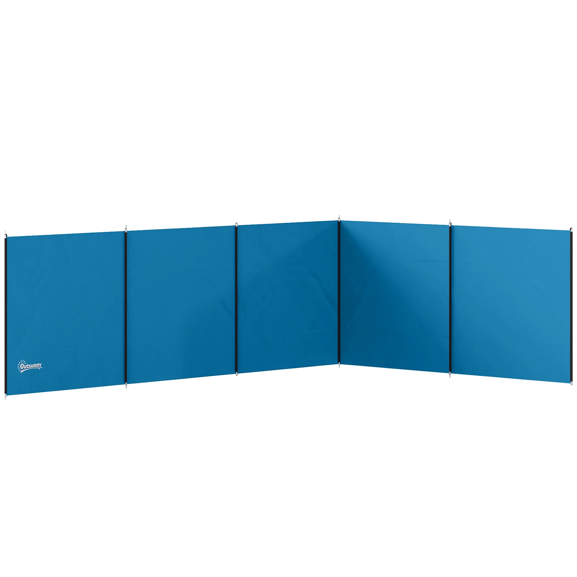 Outsunny Camping Windbreak, Foldable Portable Wind Blocker w/ Carry Bag and Steel Poles, 780cm x 150cm 