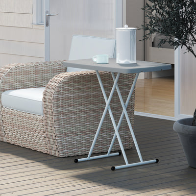 Outsunny Minimal Folding Outdoor Table - Grey/White 