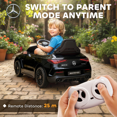 AIYAPLAY Licensed Mercedes AMG Kids Electric Car, 12V Ride On Car with Dual Motors, Remote Control for 3-6 Years, Black 