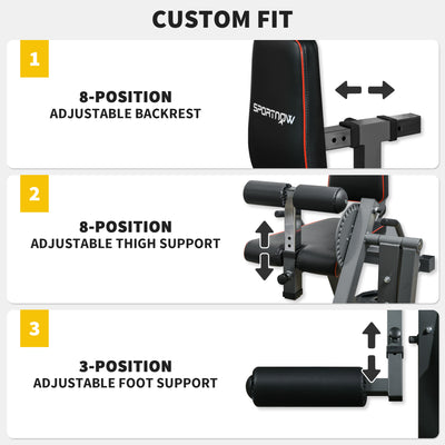 SPORTNOW Seated Leg Extension Machine, Adjustable Leg Raise Machine and Curl Machine with Plate Loaded for Hip, Thigh, Lower Body Workout 