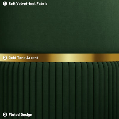 HOMCOM Velvet-Feel Storage Ottoman - Green 