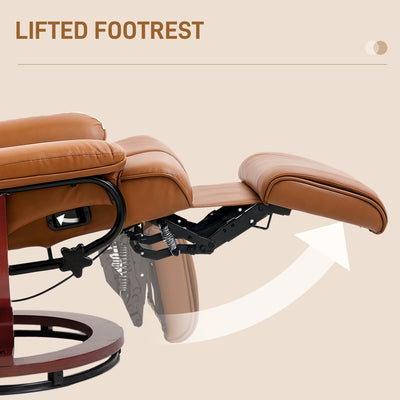 HOMCOM Faux Leather Recliner Chair - Brown 