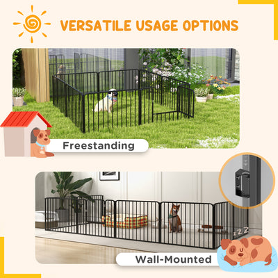 PawHut 60cm 8 Panels Heavy Duty Dog Pen, Pet Playpen for Indoors, Outdoors, Small Dogs 