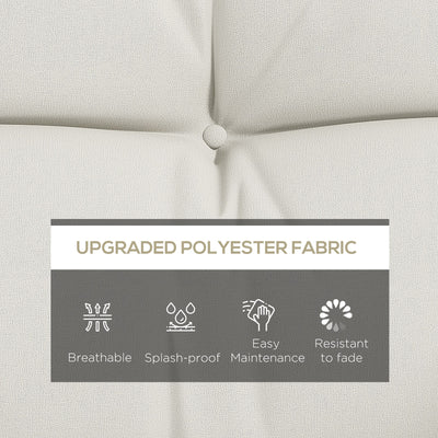 Outsunny Back and Seat Cushion Replacement with 2 Pillows, Patio Chair Cushions Set with Ties, White 