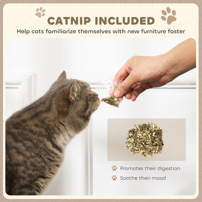 PawHut 2 in 1 Cat Scratcher with Organic Catnip for Indoor Cats, 29.5 x 56 x 26cm, Brown 