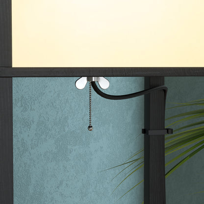 HOMCOM Modern Shelf Floor Lamp with Dual Ambient Light, Standing Lamp Living Room, Bedroom, 156cm, Black 