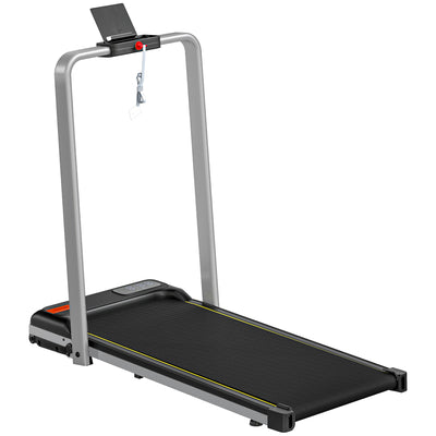 SPORTNOW Folding Walking Treadmill, Under Desk Walking Pad with Incline, Silver Tone 